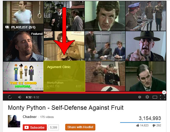 monty python youtube featured videos