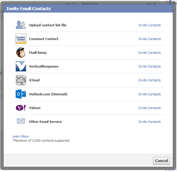 facebook build audience email